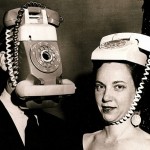 vintage telephone mask and hat