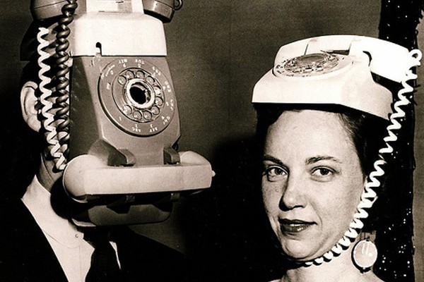 vintage telephone mask and hat